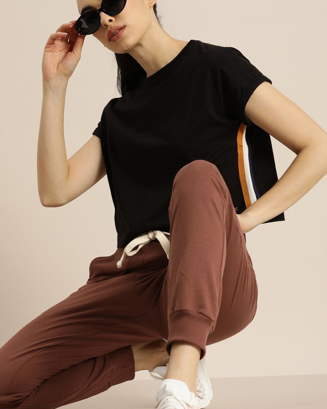 Shop Women's Brown Solid Joggers