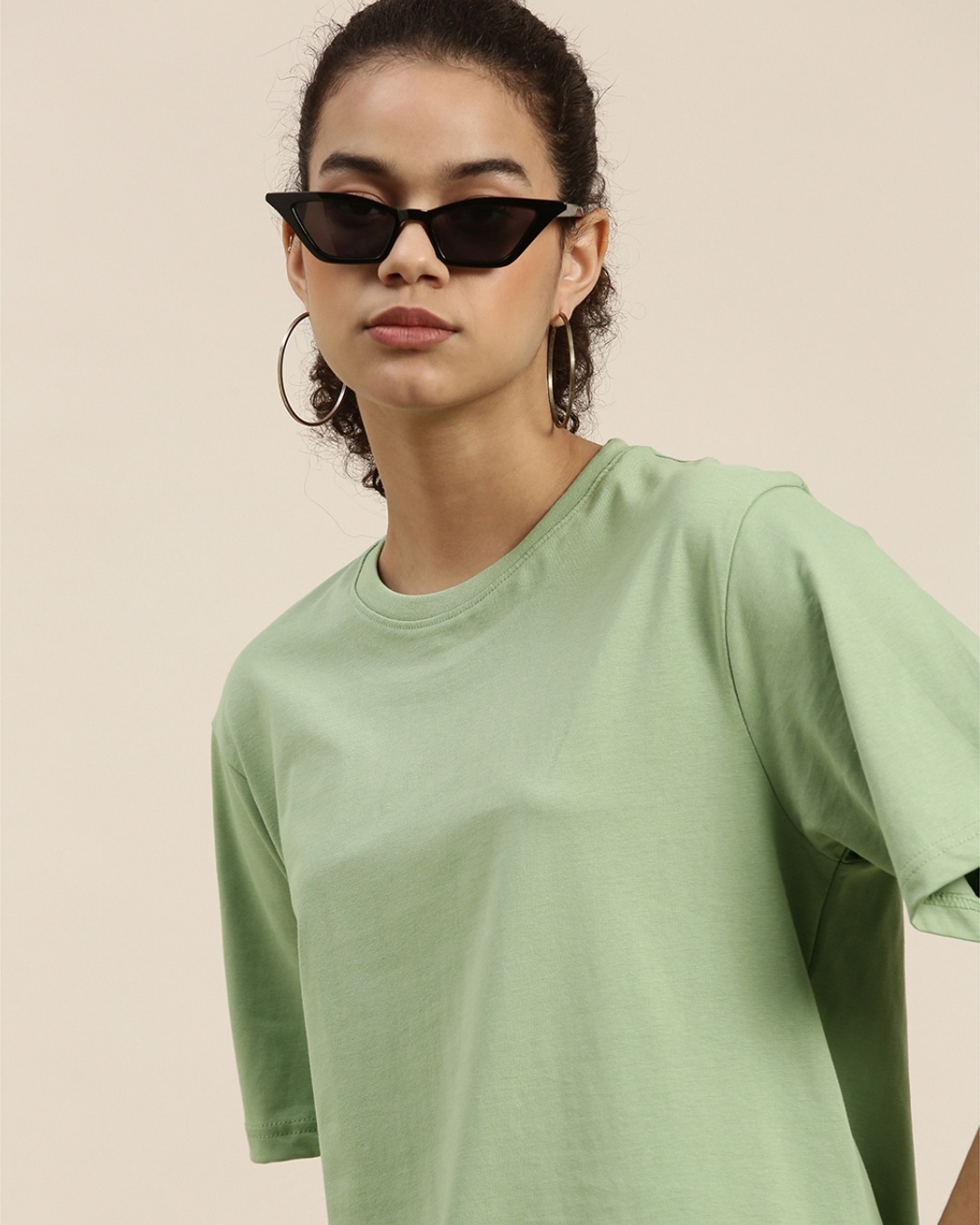 Shop Women's Green Oversized Fit T Shirt-Design