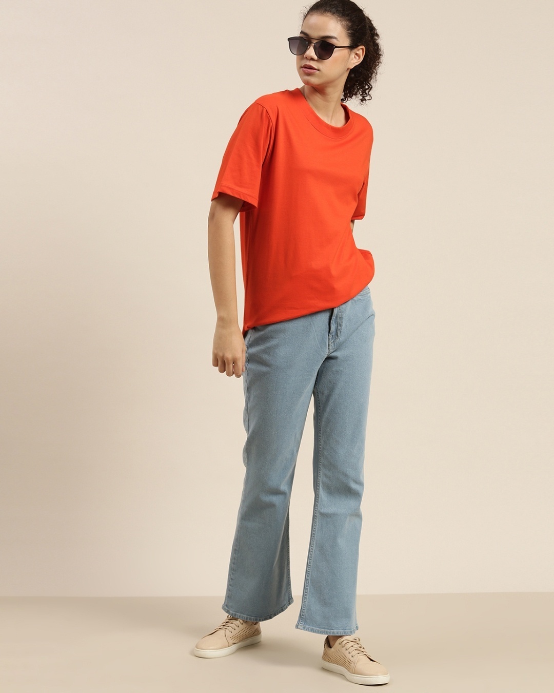 Shop Women's Orange Oversized Fit T Shirt
