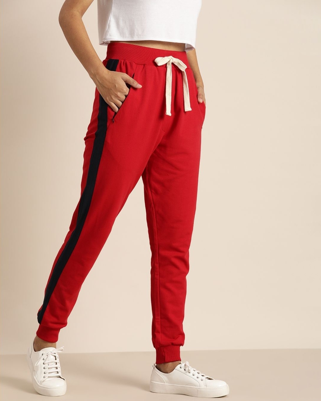 Shop Women's Red Solid Joggers-Design