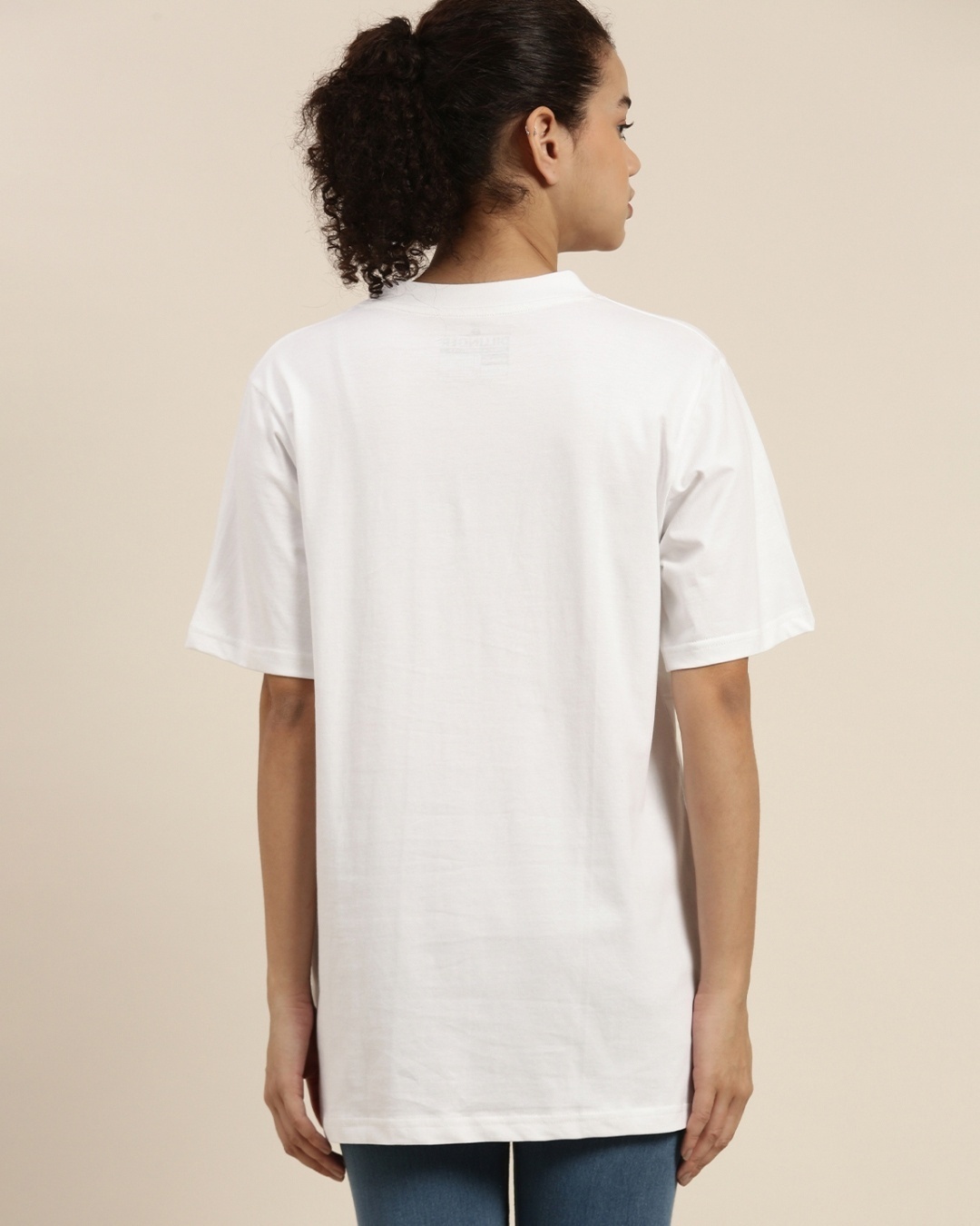 Shop Women's White Oversized Fit T Shirt-Back