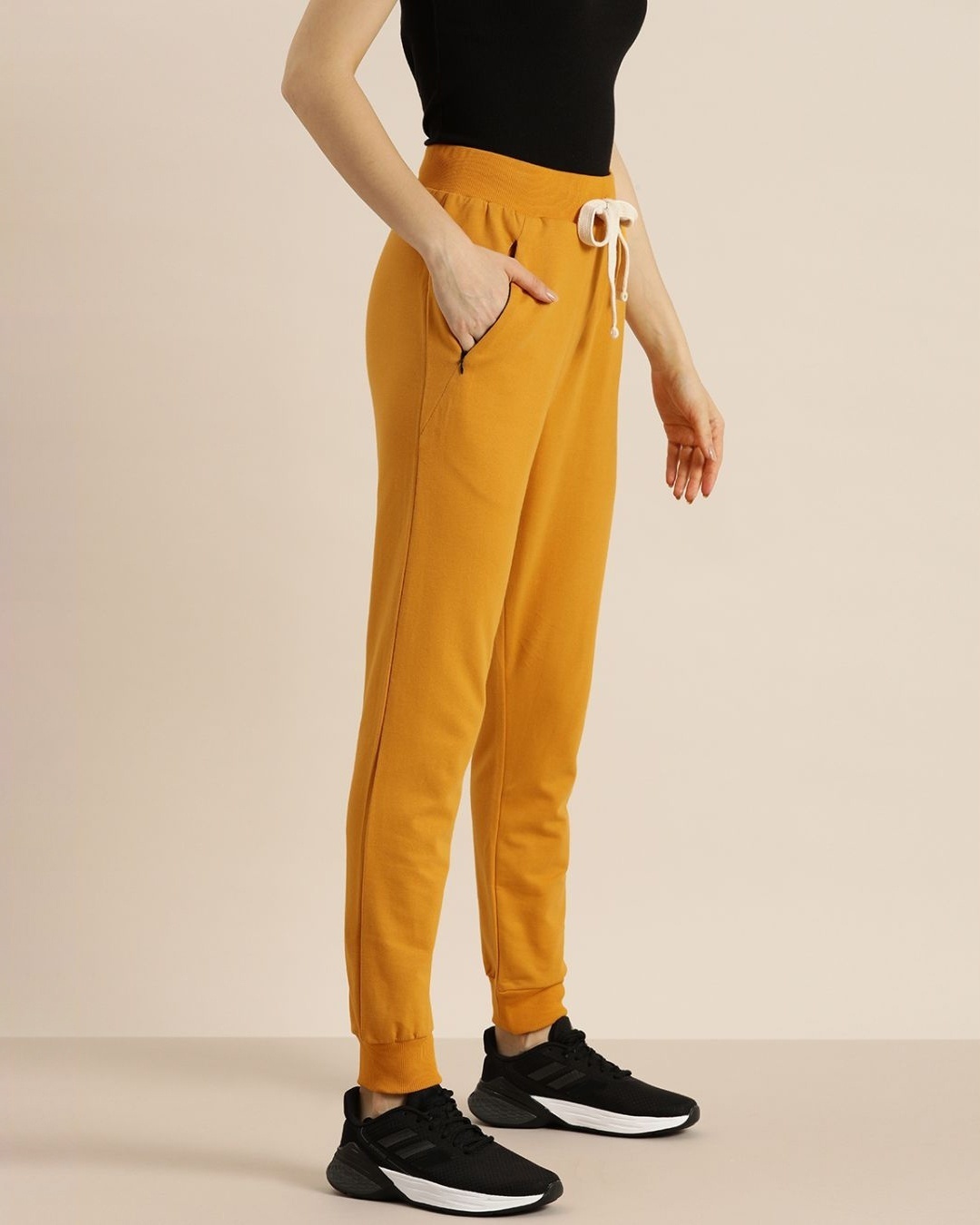 Shop Women's Yellow Solid Joggers-Design