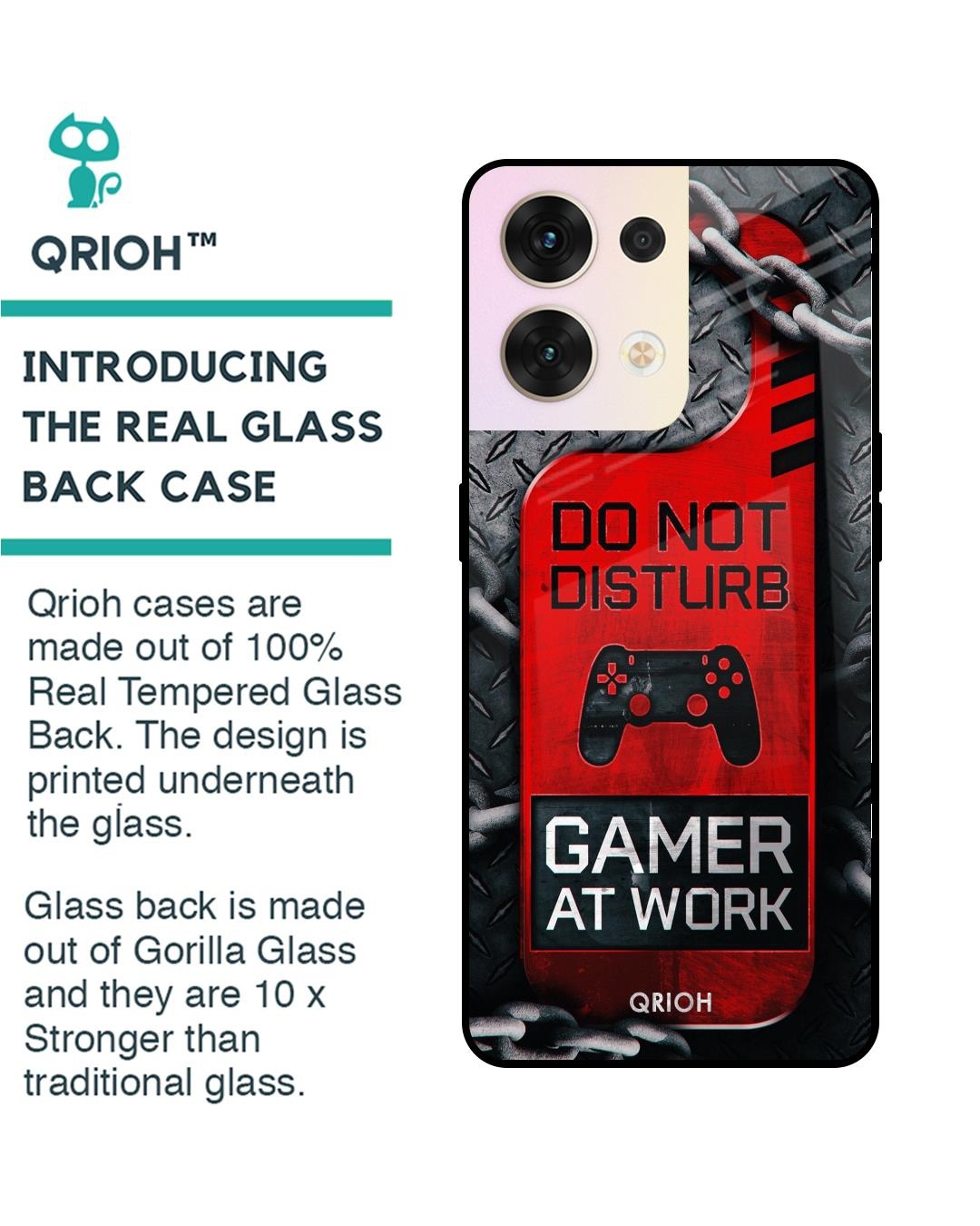 Shop Do Not Disturb Typography Premium Glass Cover for Oppo Reno8 5G (Shock Proof, Scratch Resistant)-Back