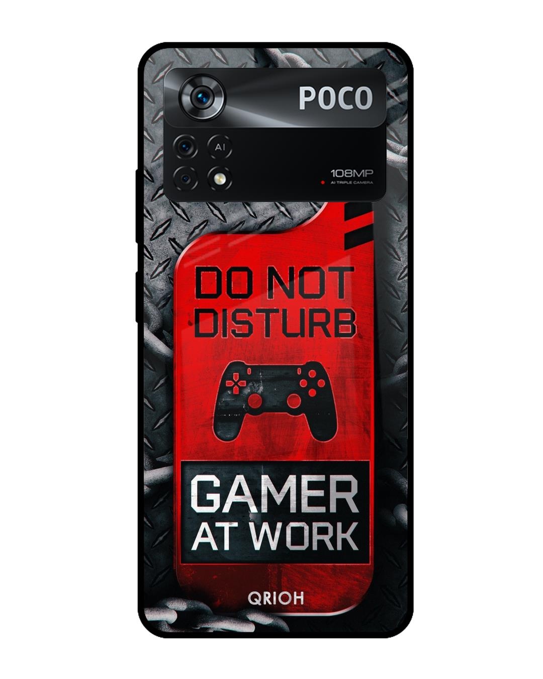 Shop Do Not Disturb Typography Premium Glass Cover for Poco X4 Pro 5G (Shock Proof, Scratch Resistant)-Front
