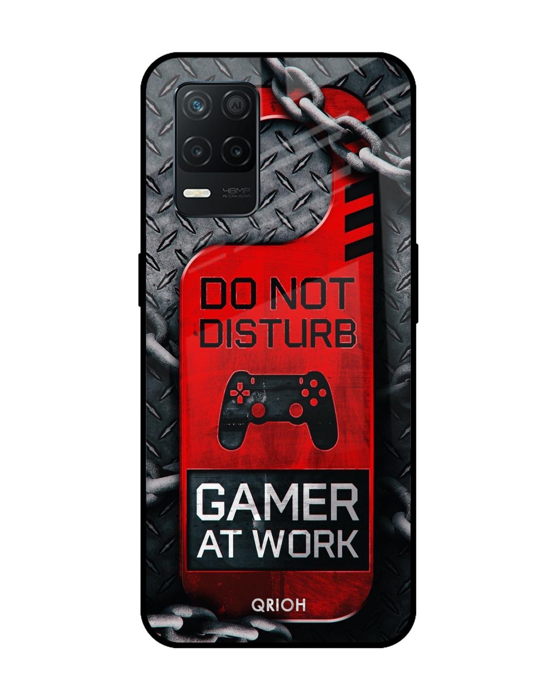 Shop Do Not Disturb Typography Premium Glass Cover for Realme 8 5G (Shock Proof, Scratch Resistant)-Front