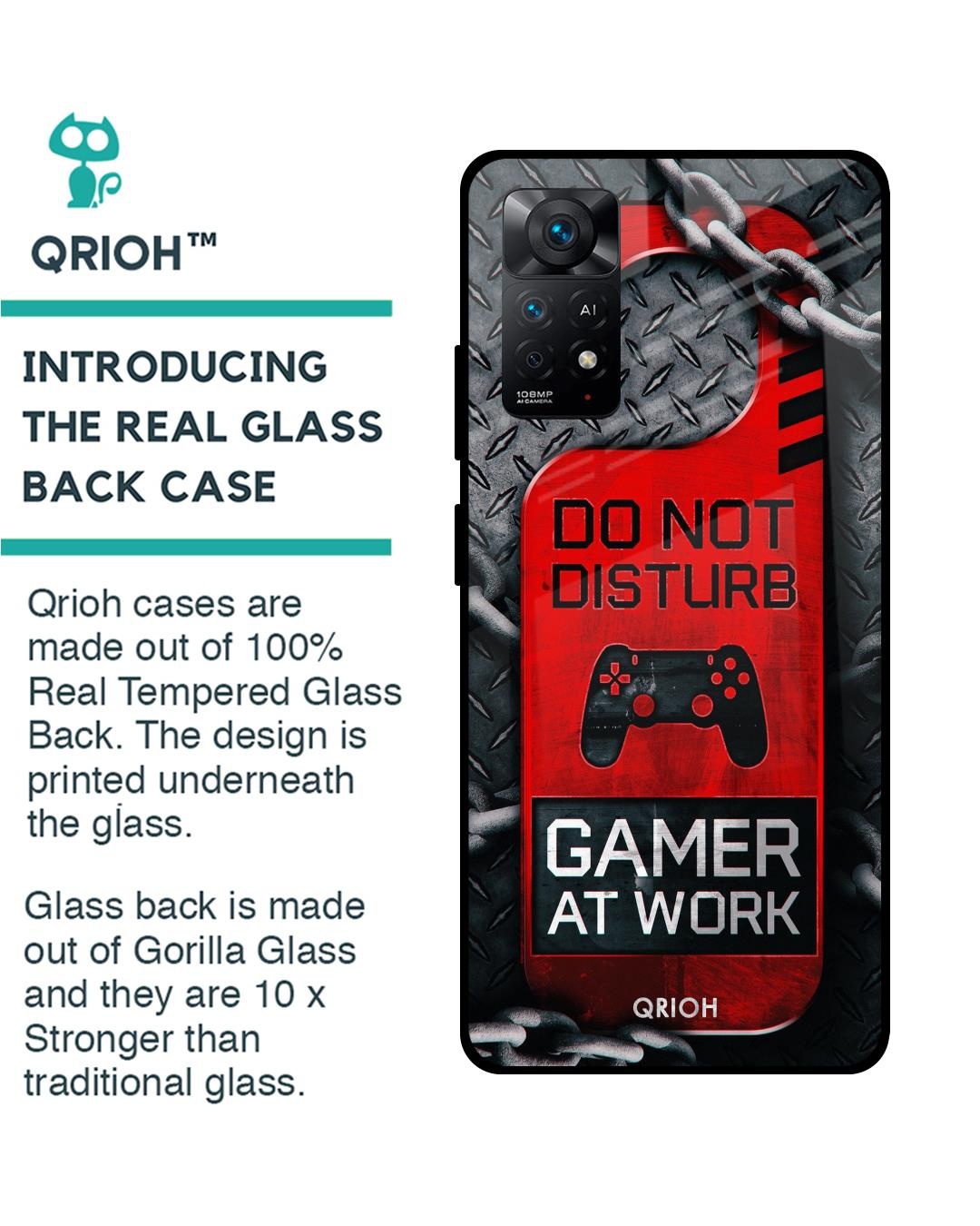Shop Do Not Disturb Typography Premium Glass Cover For Redmi Note 11 Pro 5G (Matte Finish)-Back