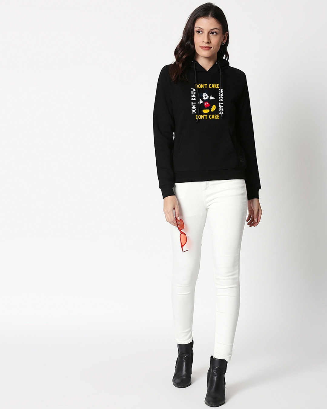 Shop Don't Care Mickey Sweatshirt Hoodie (DL) Black-Design