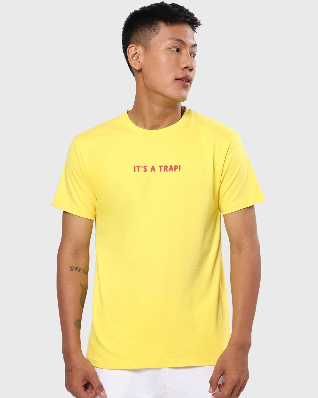 Shop Men's Yellow Don't Grow Up Typography T-shirt-Back