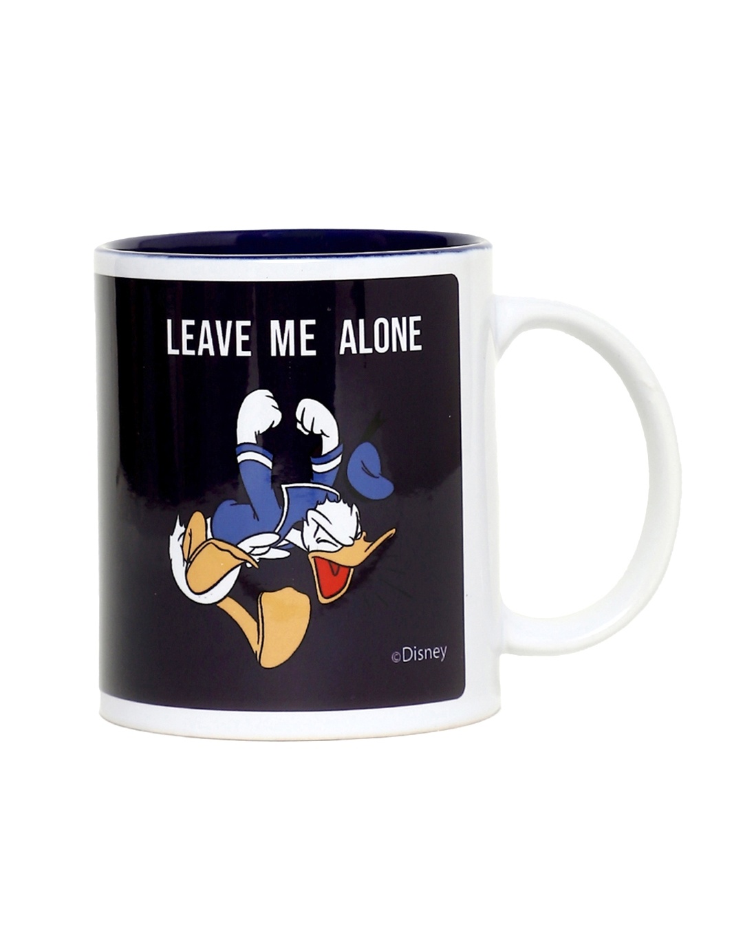 Shop Donald duck Leave me Alone Ceramic Mug,  (320ml, Black, Single Piece)-Front