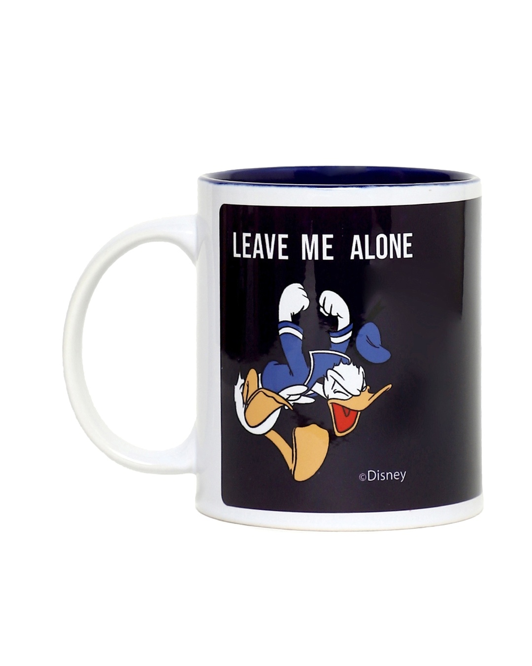 Shop Donald duck Leave me Alone Ceramic Mug,  (320ml, Black, Single Piece)-Back