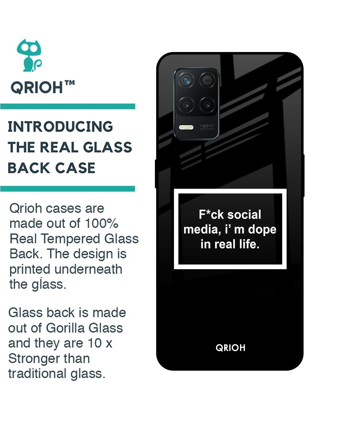 Shop Dope In Life Typography Premium Glass Cover for Realme 8 5G (Shock Proof, Scratch Resistant)-Back