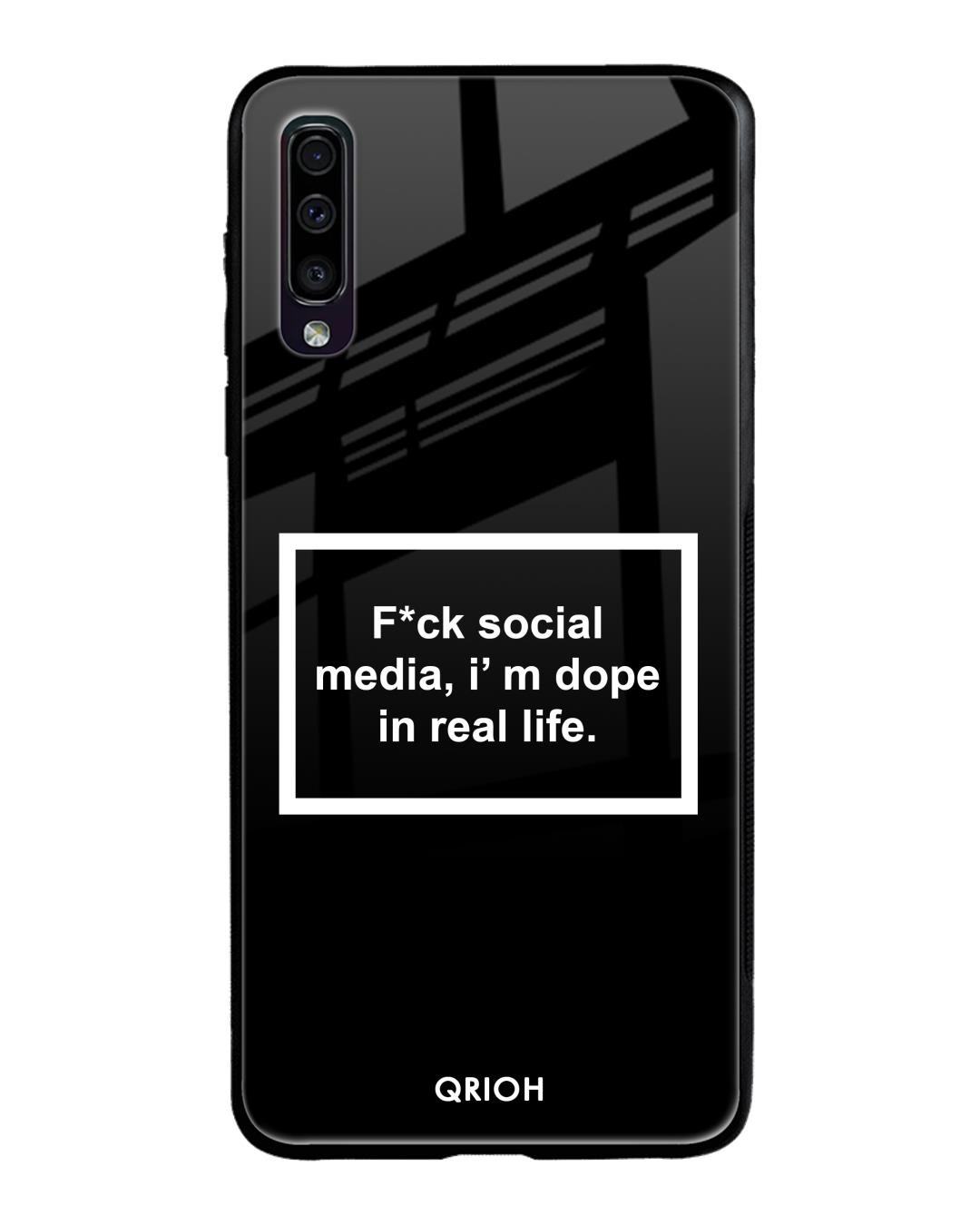Shop Dope In Life Typography Premium Glass Cover For Samsung Galaxy A50(Impact Resistant, Matte Finish)-Front