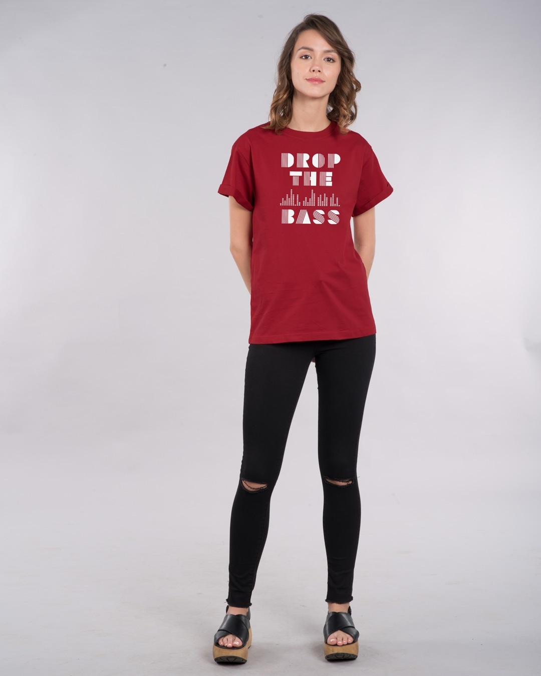 Shop Drop The Bass Boyfriend T-Shirt-Design