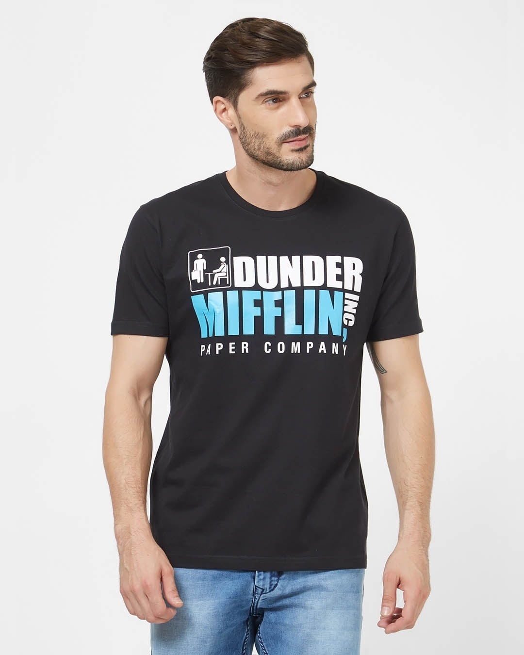 Shop Dunder Mifflin Paper Company Cotton Half Sleeves T-Shirt-Front