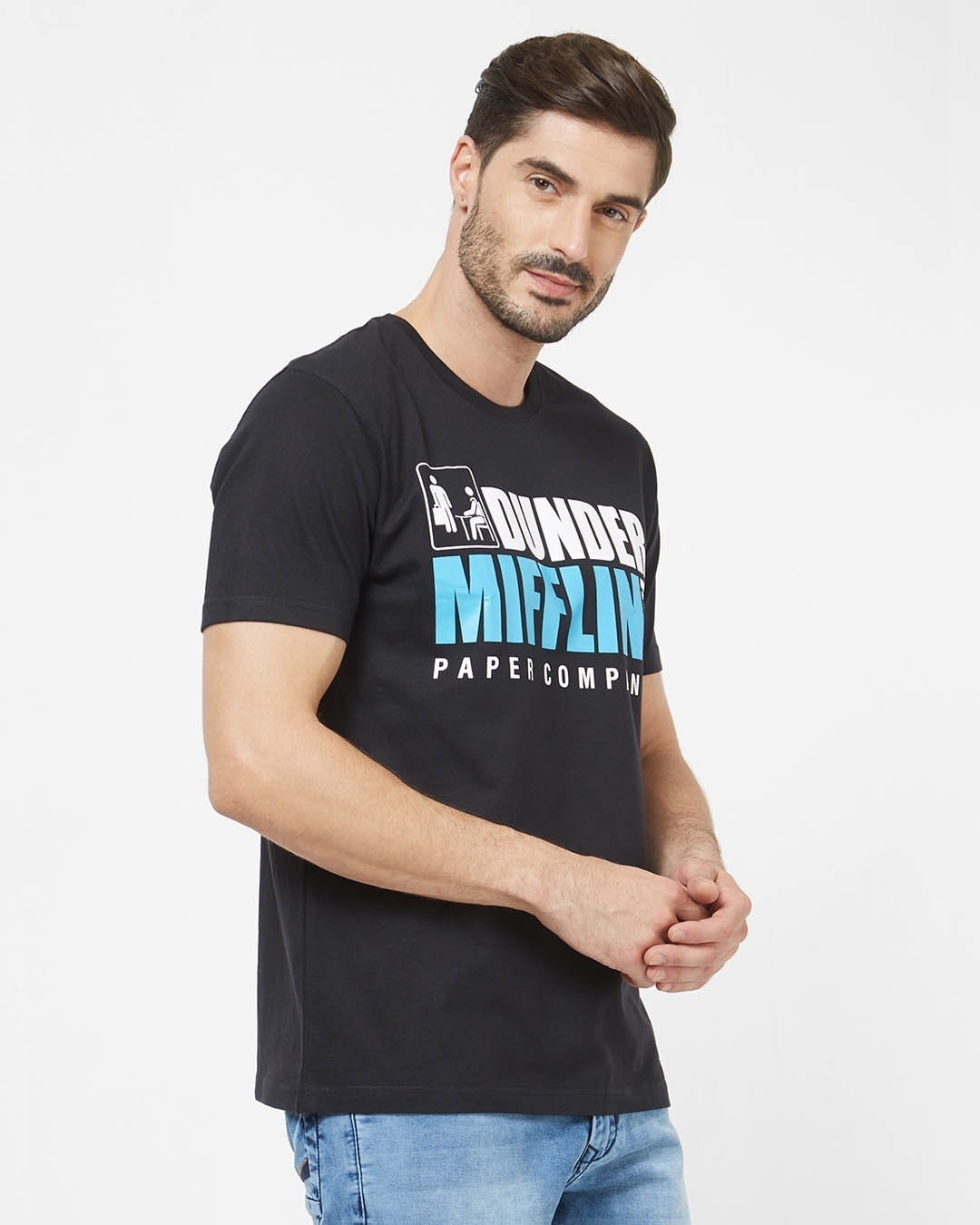 Shop Dunder Mifflin Paper Company Cotton Half Sleeves T-Shirt-Back