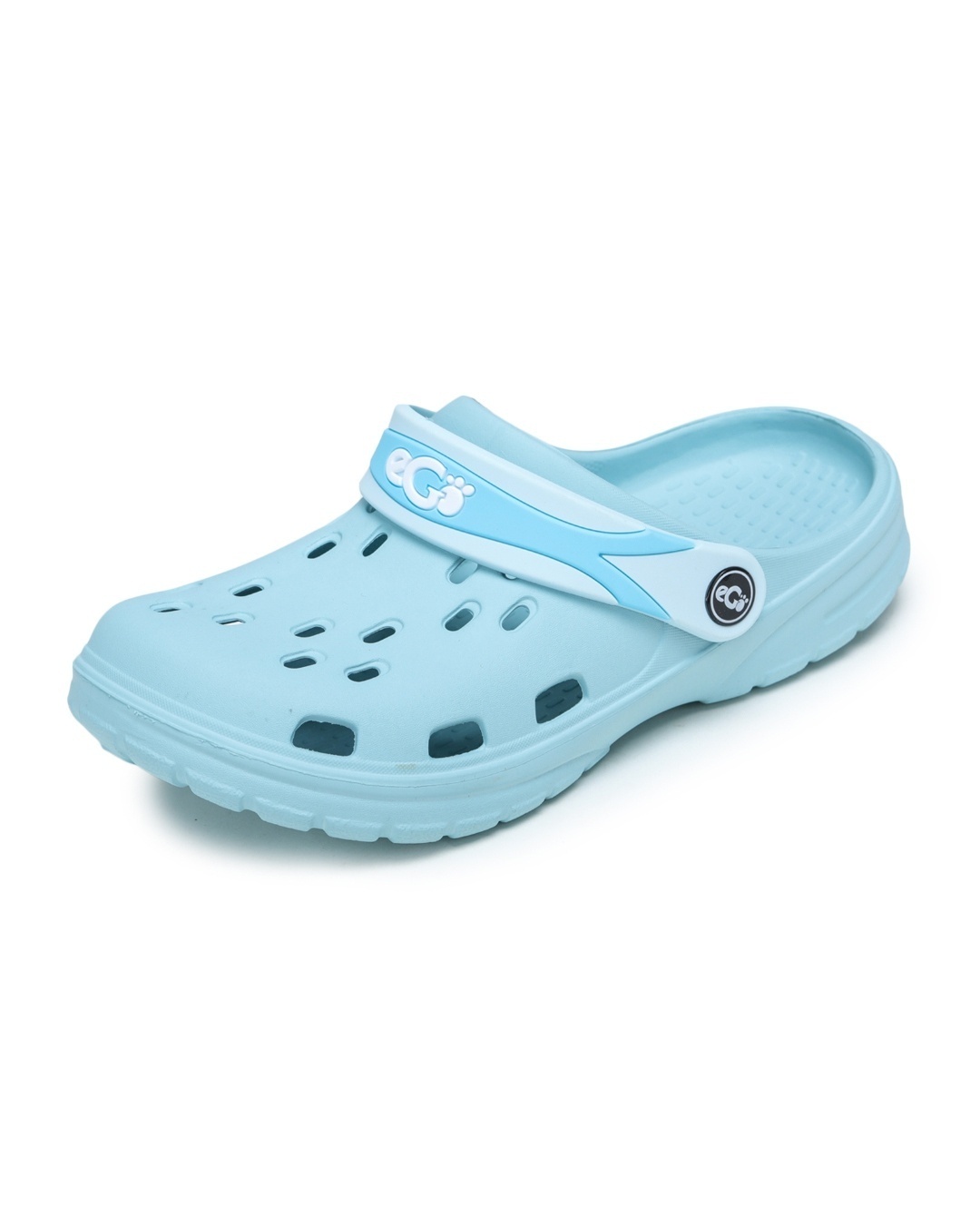 Shop Women Blue Solid Synthetic Clogs-Full