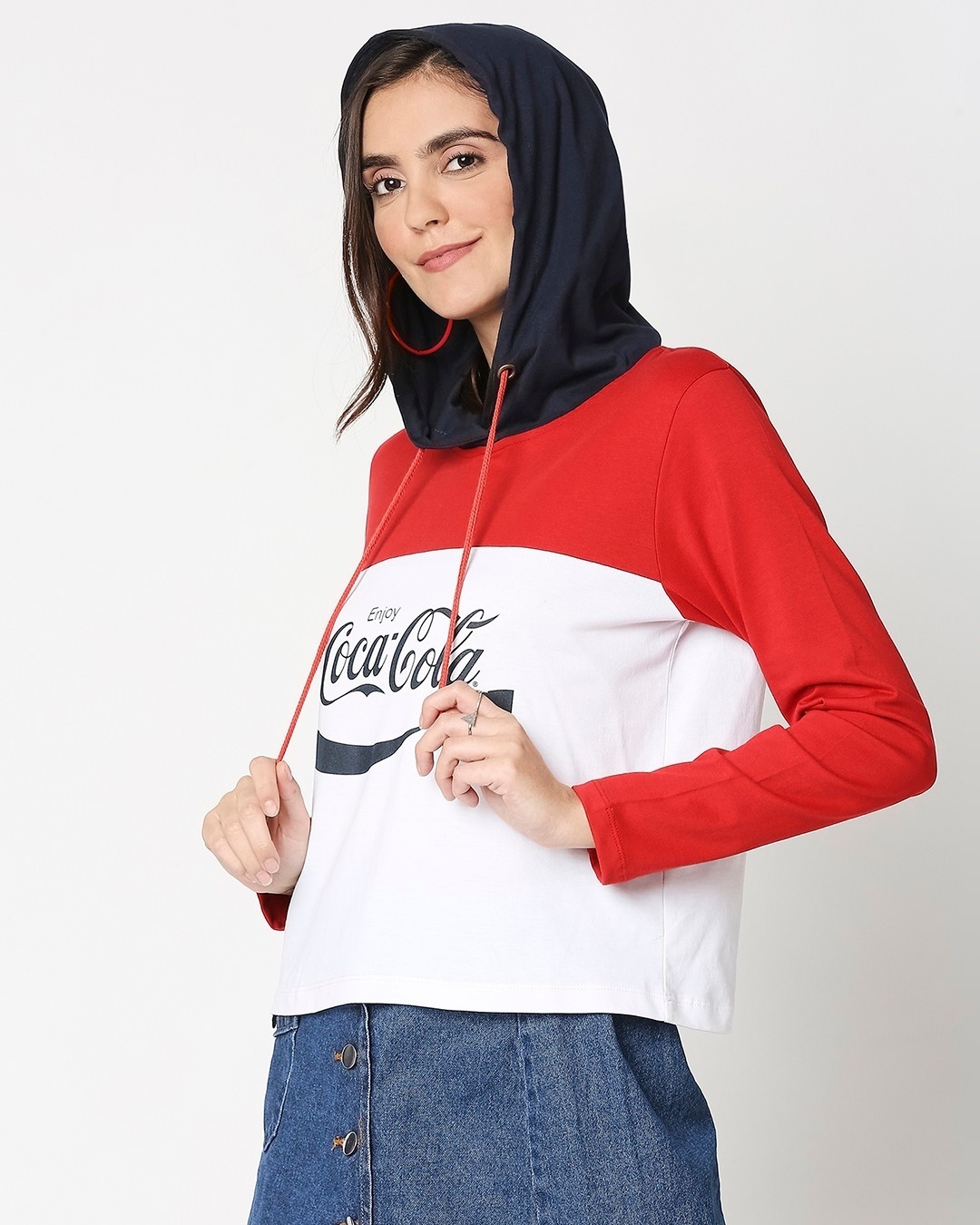 Shop Enjoy Coca-Cola Short Top Hoodie-Design
