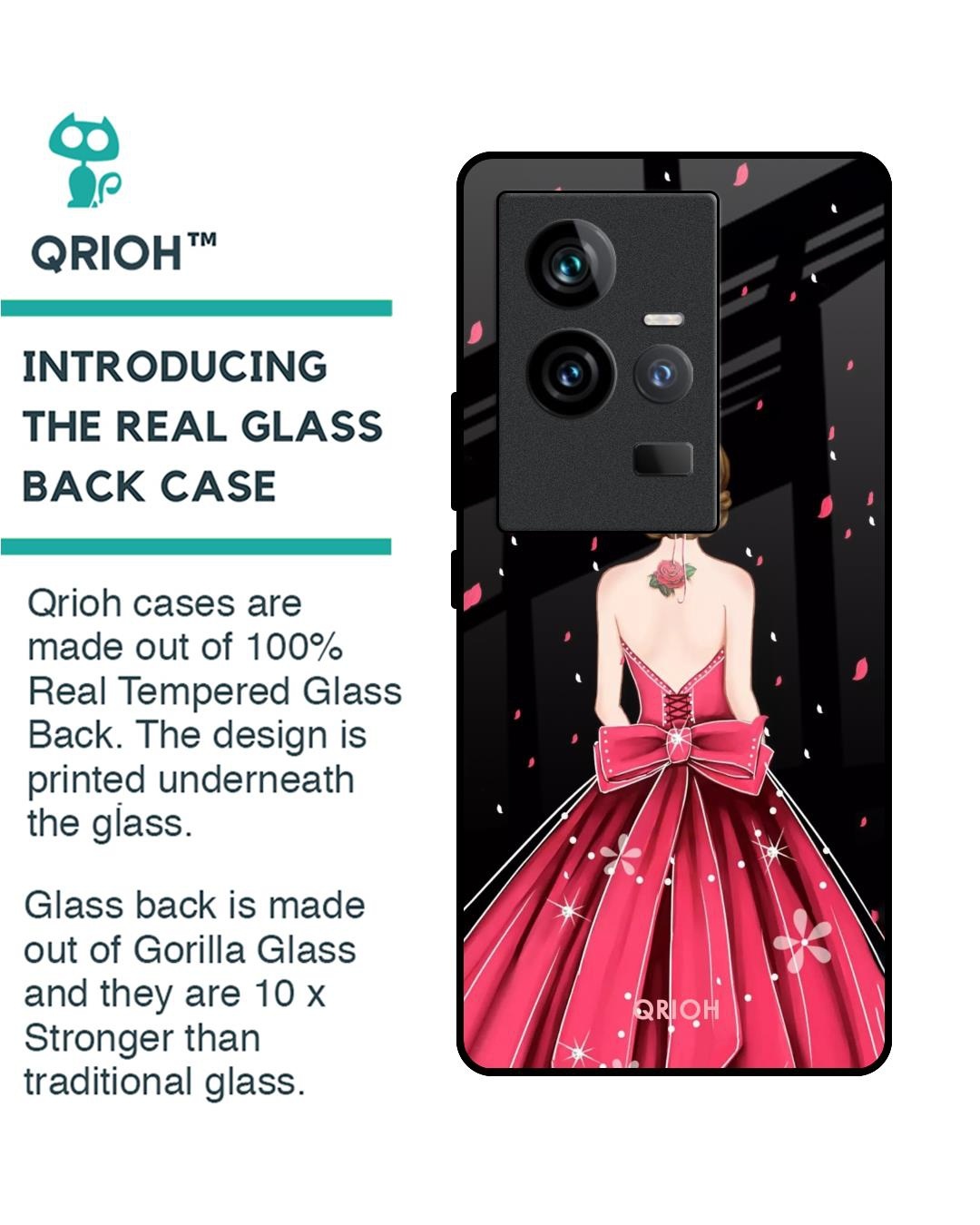 Shop Fashion Princess Printed Premium Glass Case for Vivo iQOO 11 (Shock Proof,Scratch Resistant)-Back
