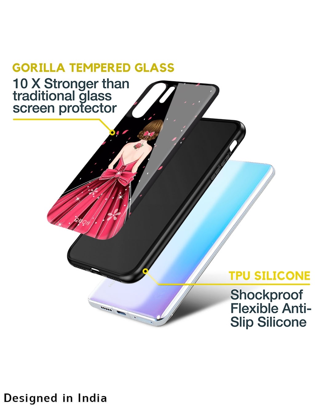 Shop Fashion Princess Printed Premium Glass Cover for Oppo K10 5G (Shock Proof, Scratch Resistant)-Design