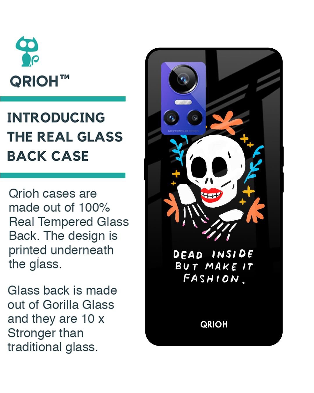 Shop Fashionable Skeleton Printed Premium Glass Cover for Realme GT Neo 3(Shock Proof, Scratch Resistant)-Back