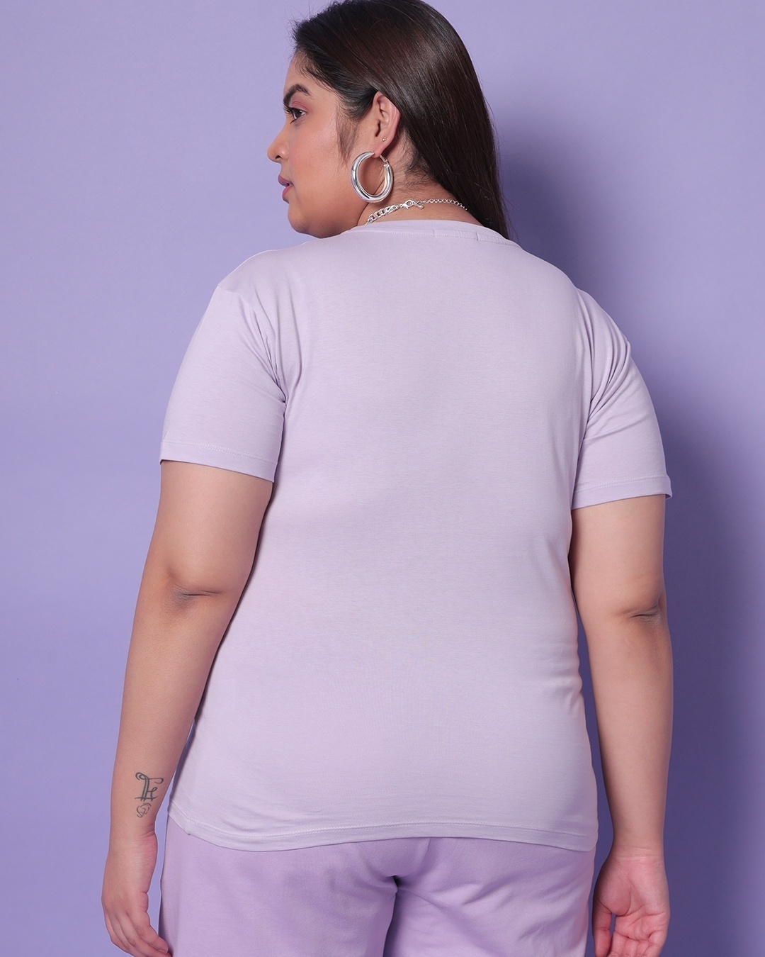 Shop Feel Good Lilac Plus Size Half Sleeve T-shirt-Design