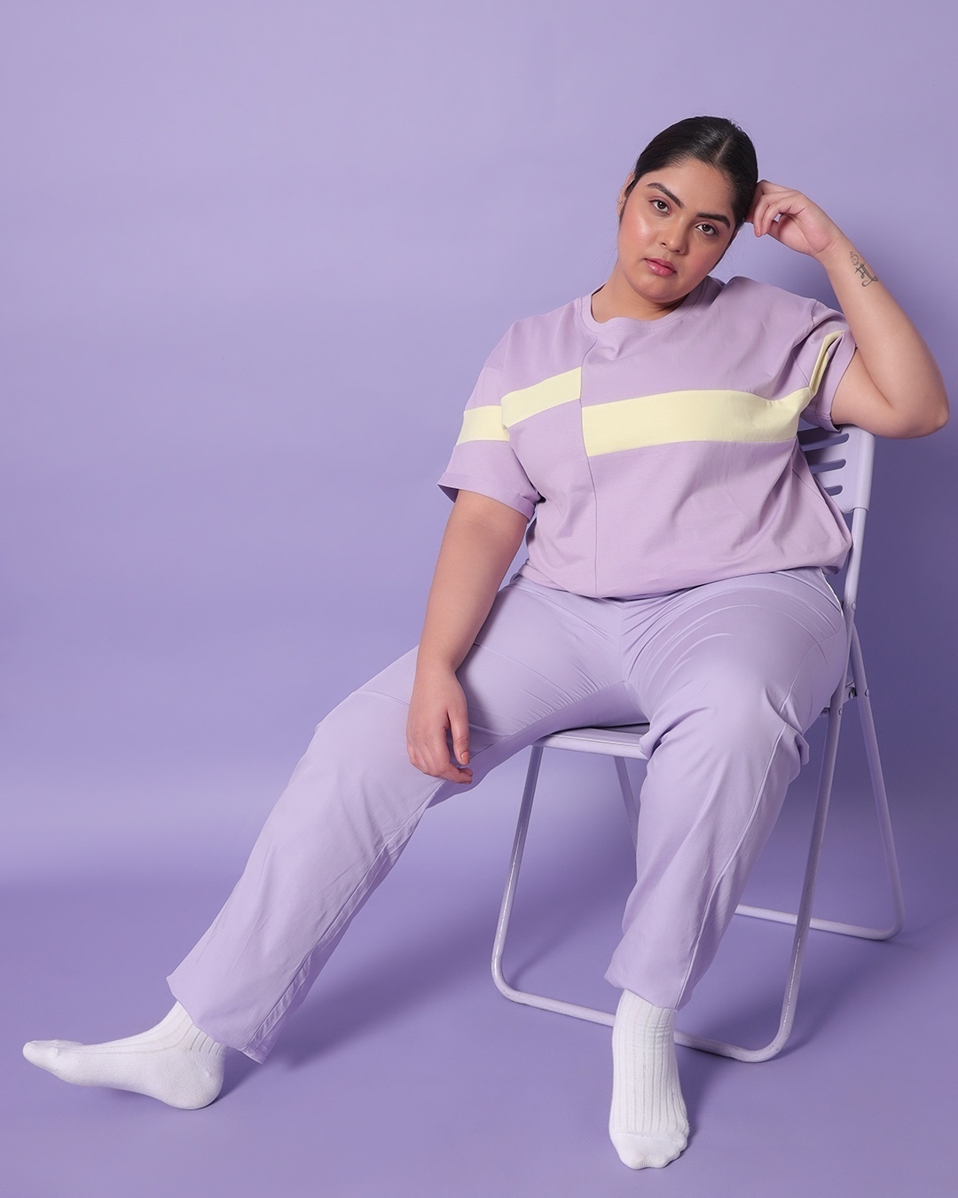 Shop Feel Good Lilac Plus Size Pyjama-Full
