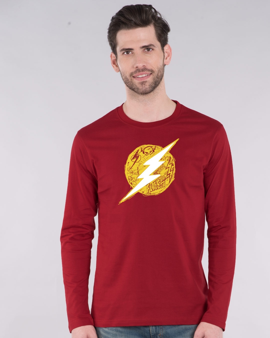 Shop Flash Doodle Logo Full Sleeve T-Shirt (FL)-Front