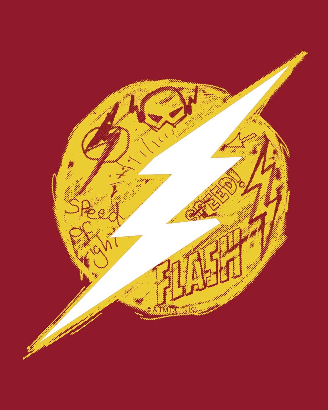 Shop Flash Doodle Logo Full Sleeve T-Shirt (FL)-Full