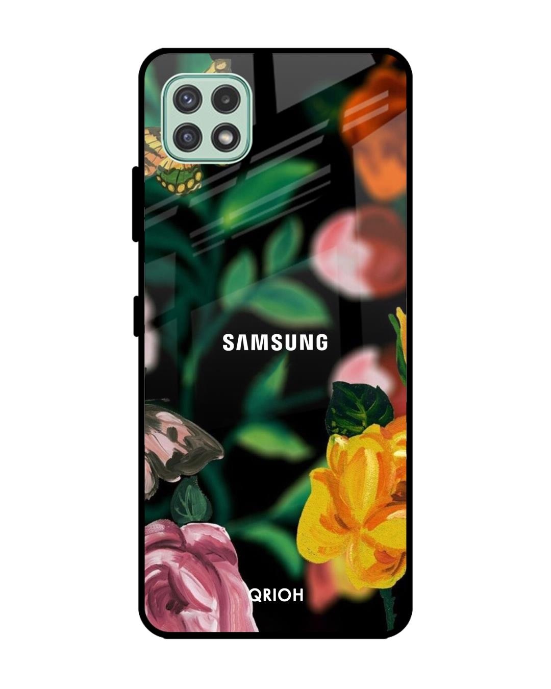 Shop Floral Printed Premium Glass Cover For  A22 5G(Impact Resistant, Matte Finish)-Front