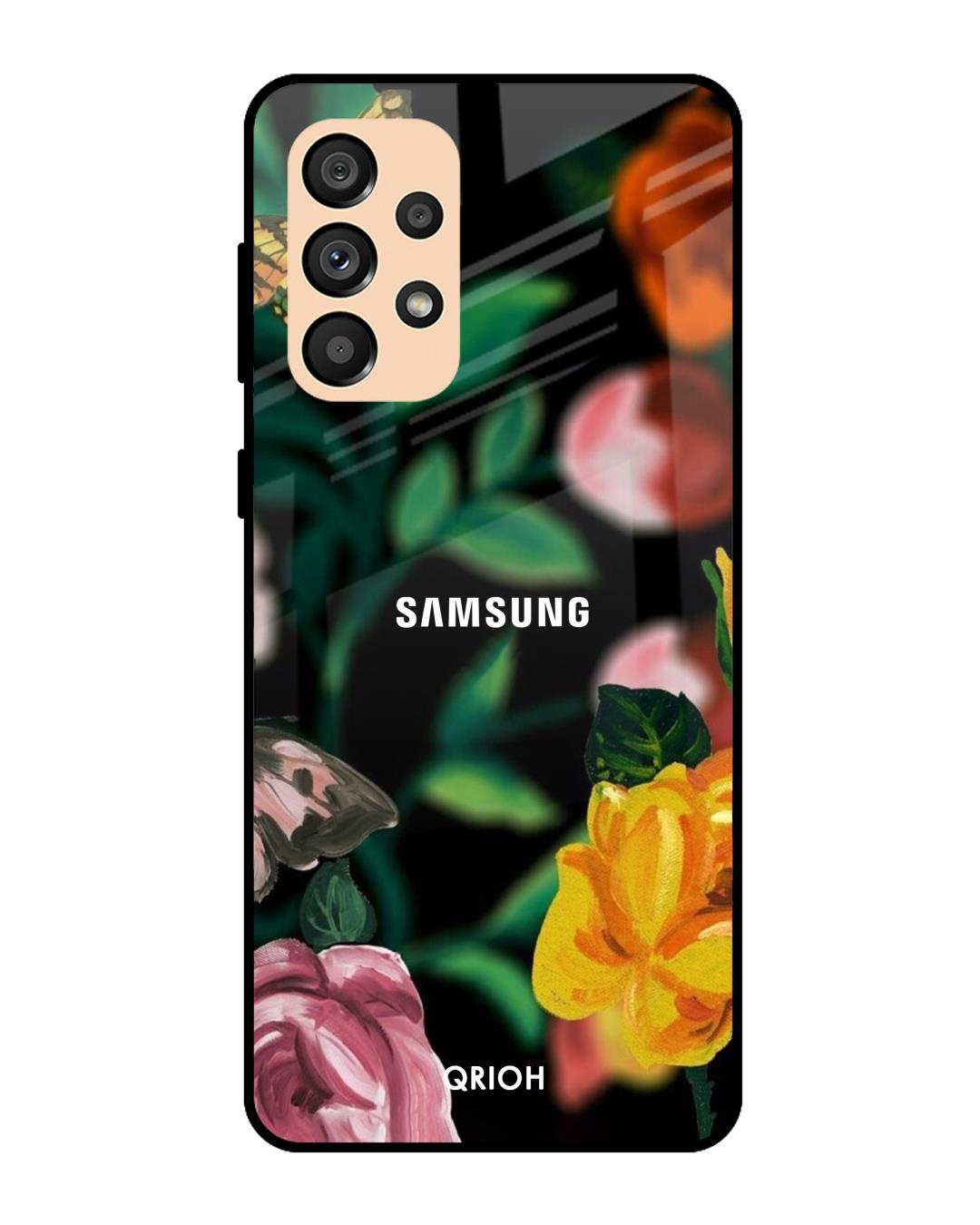 Shop Floral Printed Premium Glass Cover For  A33 5G(Impact Resistant, Matte Finish)-Front
