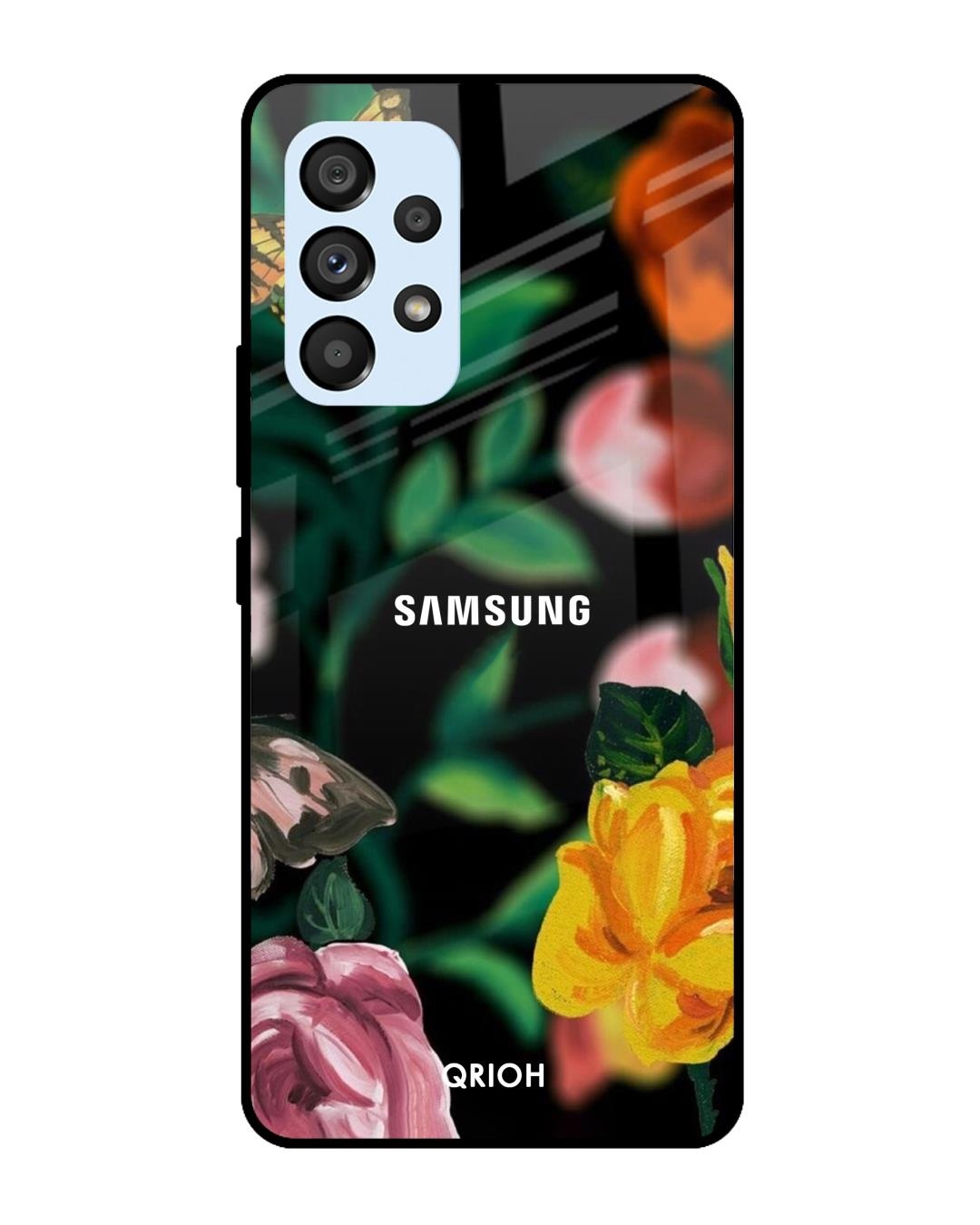 Shop Floral Printed Premium Glass Cover For  A53 5G(Impact Resistant, Matte Finish)-Front