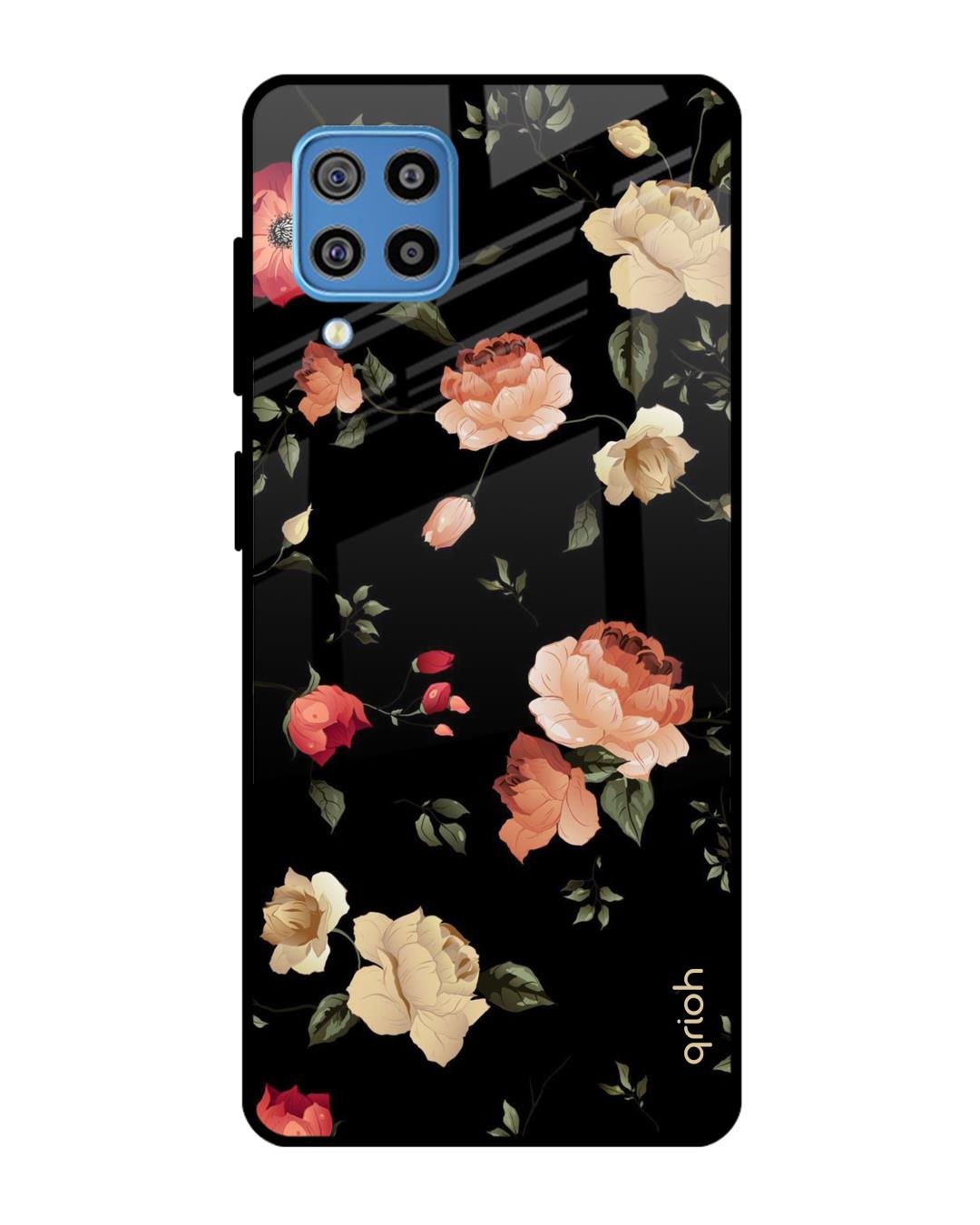 Shop Floral Printed Premium Glass Cover For  F22(Impact Resistant, Matte Finish)-Front
