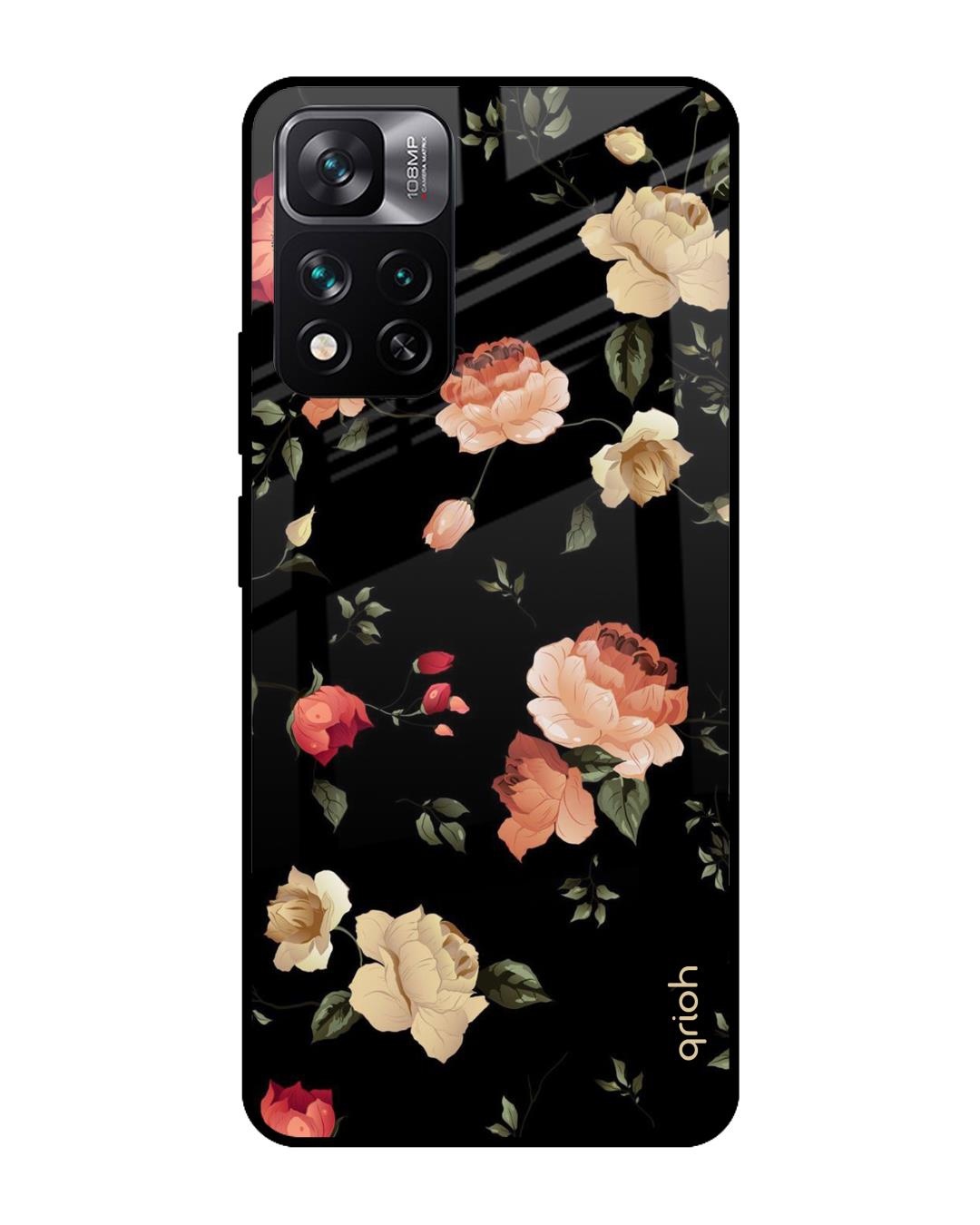 Shop Floral Printed Premium Glass Cover For Mi 11i (Impact Resistant, Matte Finish)-Front