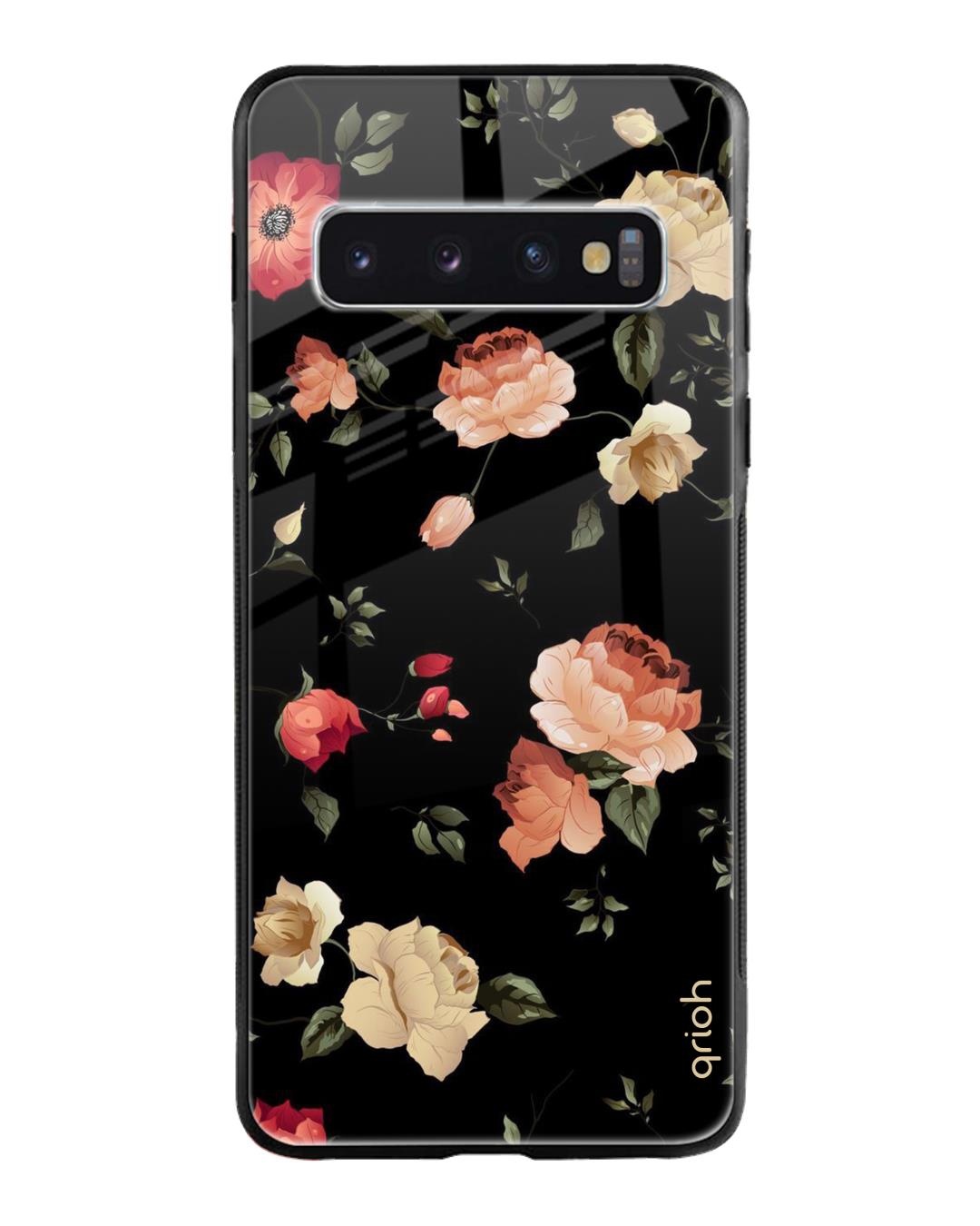 Shop Floral Printed Premium Glass Cover For Samsung Galaxy S10 Plus(Impact Resistant, Matte Finish)-Front