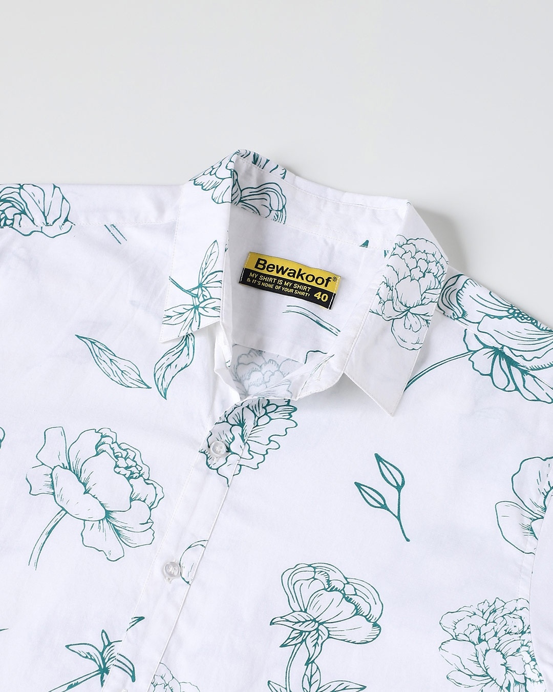 Shop Floral Rose White Half Sleeve Shirt