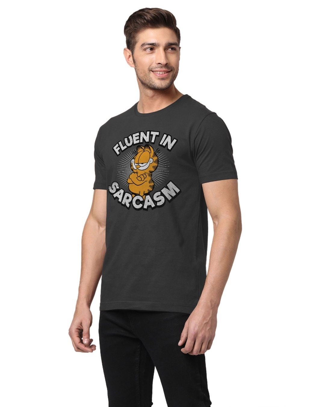 Shop Fluent In Sarcasm - Garfield Official T-shirt-Back