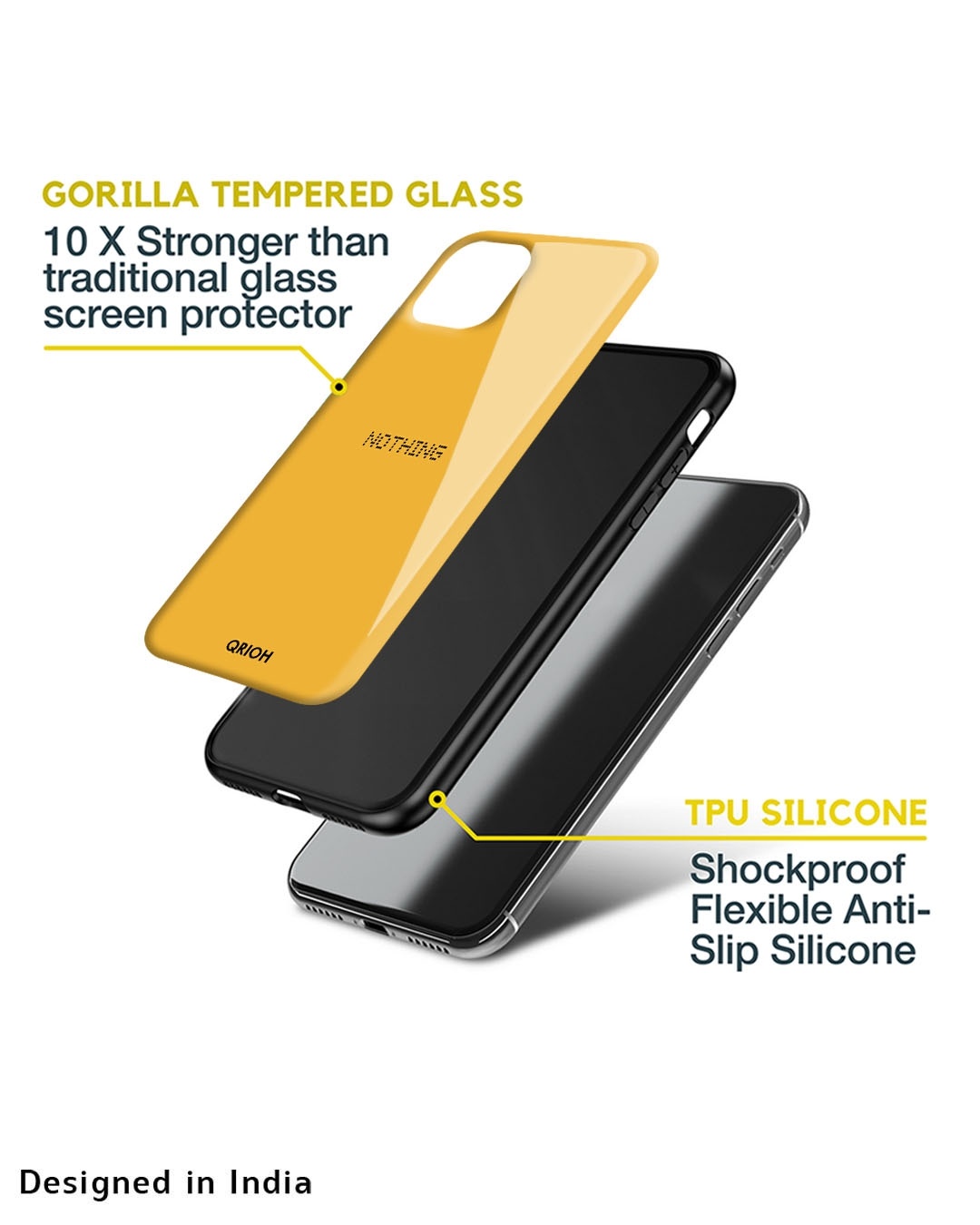 Shop Fluorescent Yellow Premium Glass Case for Nothing Phone (1) (Shock Proof, Scratch Resistant)-Design