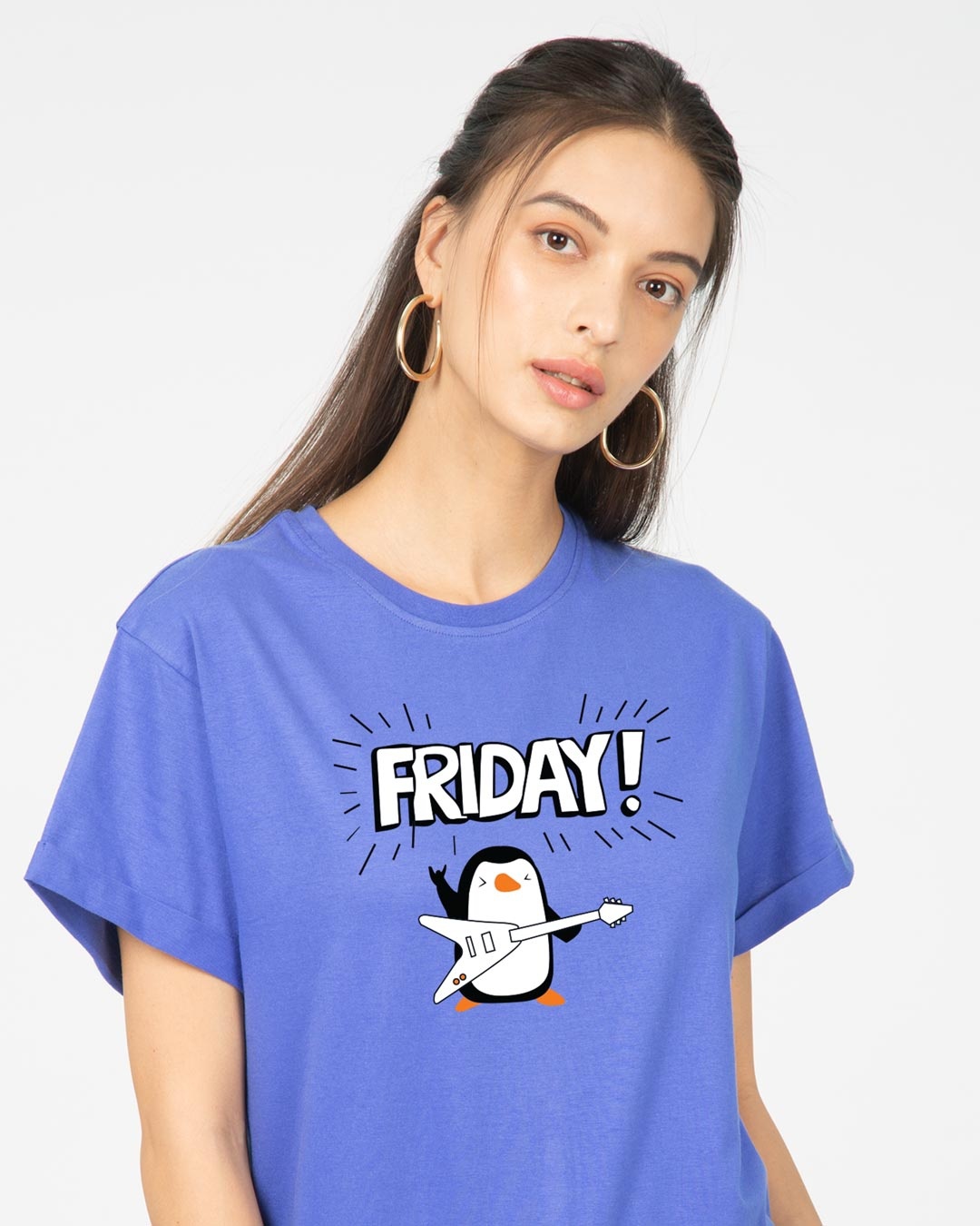 Shop Friday Penguin Boyfriend T-Shirt-Front