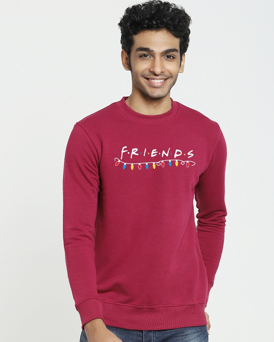 Shop Friends lights logo Men's Printed Crewneck Sweatshirt-Front