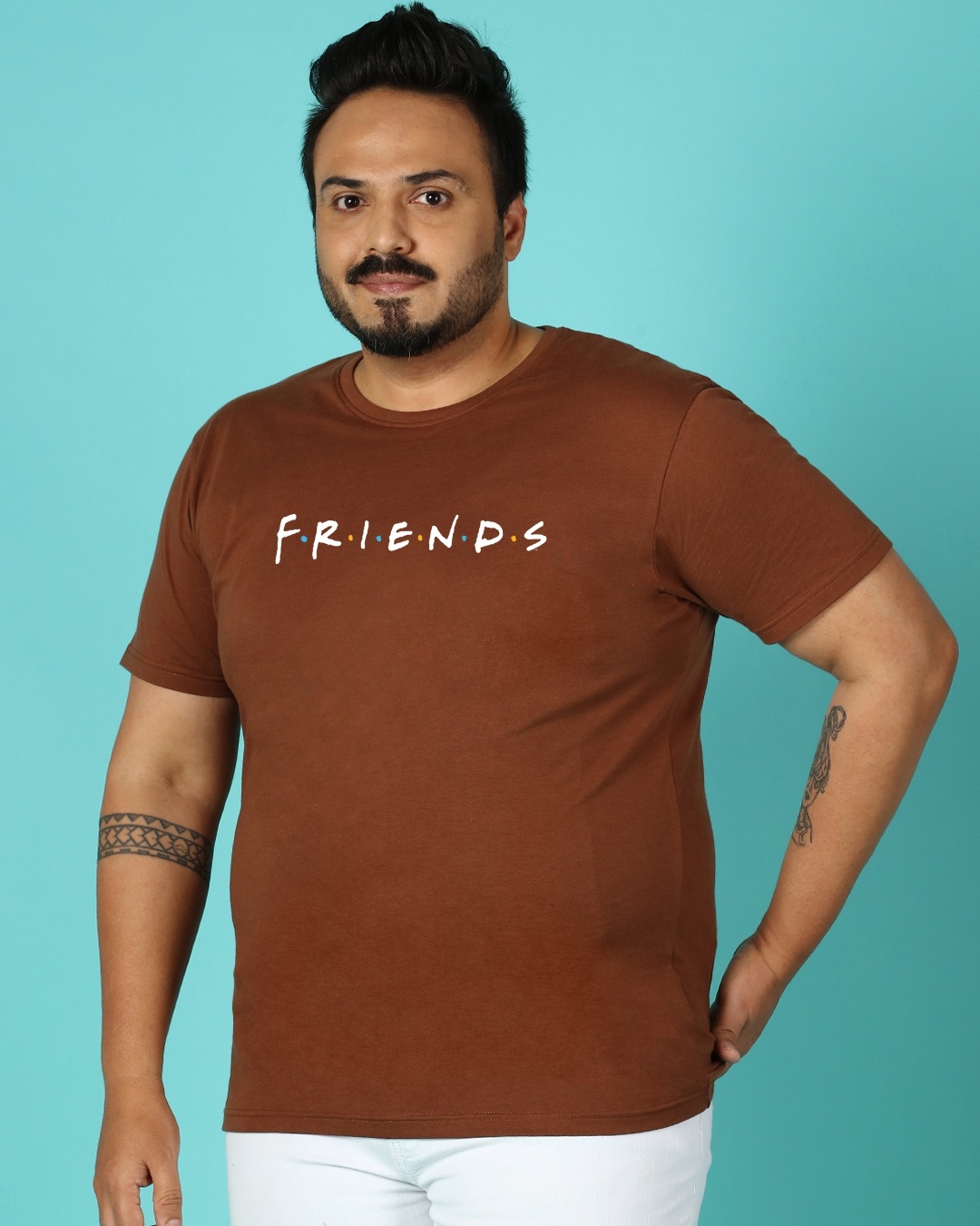 Shop Friends logo (FRL) Plus Size Half Sleeve T-shirt-Front