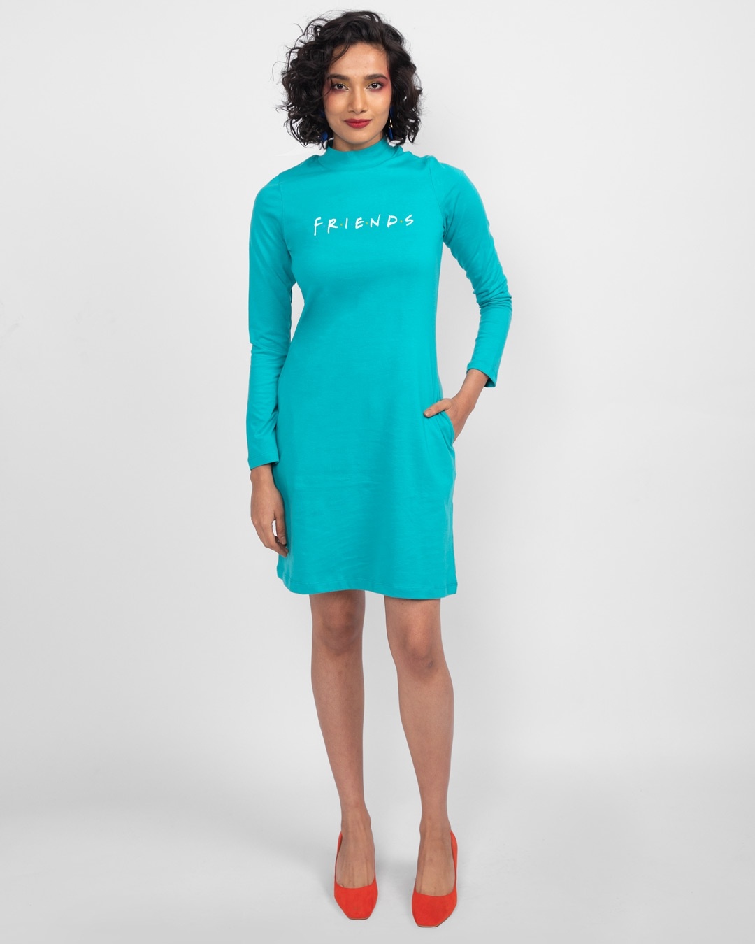 Shop Friends Logo High Neck Pocket Dress (FRL)-Full