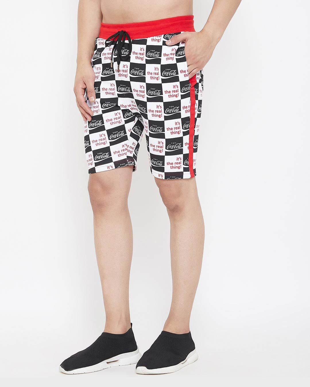 Shop Cocacola Checkered Taped Shorts-Design