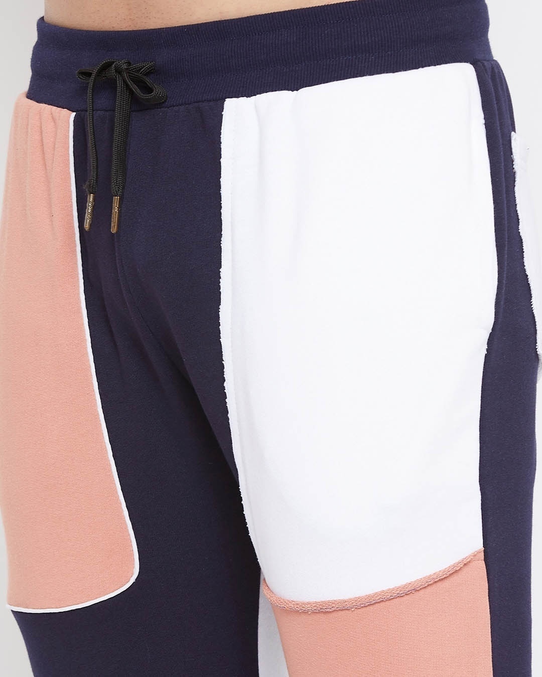 Shop Rose And Navy Colour Blocked Trackpant