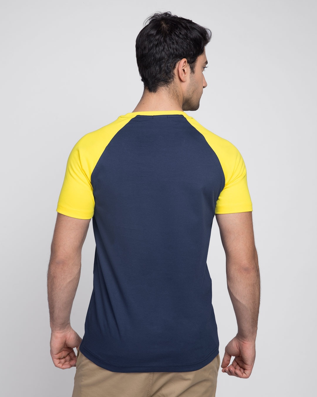 Shop Galaxy Blue-Pineapple Yellow Half Sleeve Raglan T-Shirt-Design