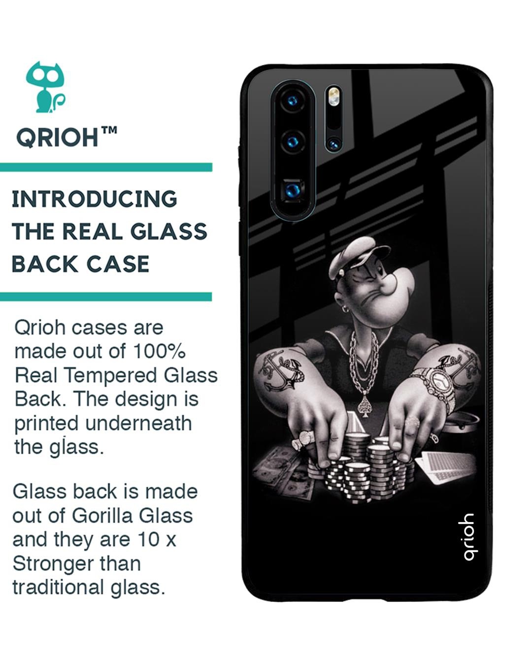 Shop Gambling Problem Printed Premium Glass Cover For Huawei P30 Pro (Impact Resistant, Matte Finish)-Back