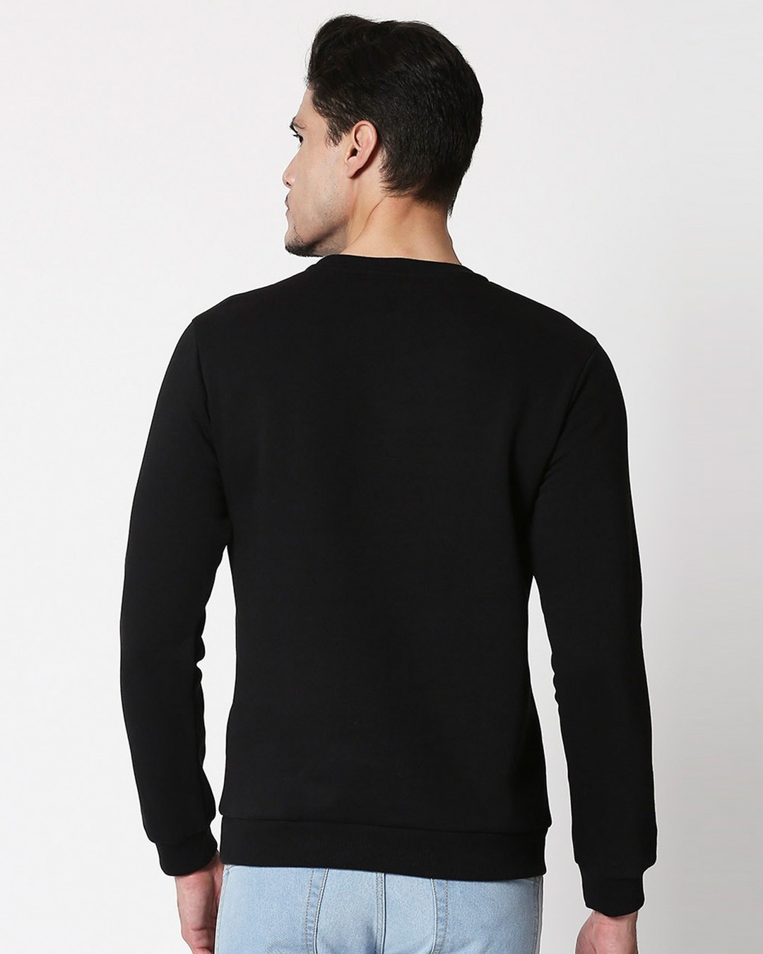 Shop Game Over Minimal Fleece Sweatshirt Black-Back