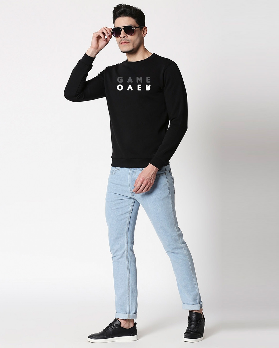 Shop Game Over Minimal Fleece Sweatshirt Black-Design