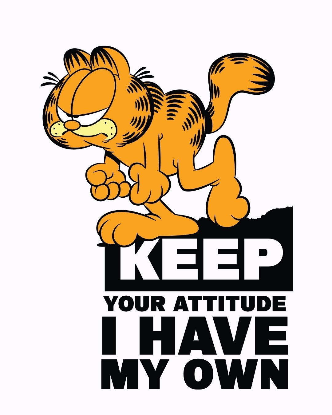 Shop Garfield Attitude Half Sleeve T-Shirt-Full