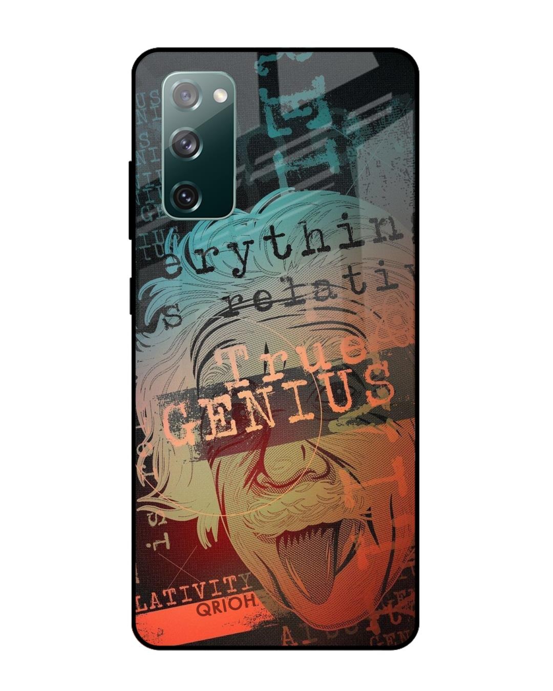 Shop Genius Typography Premium Glass Cover For Samsung Galaxy S20 FE(Impact Resistant, Matte Finish)-Back