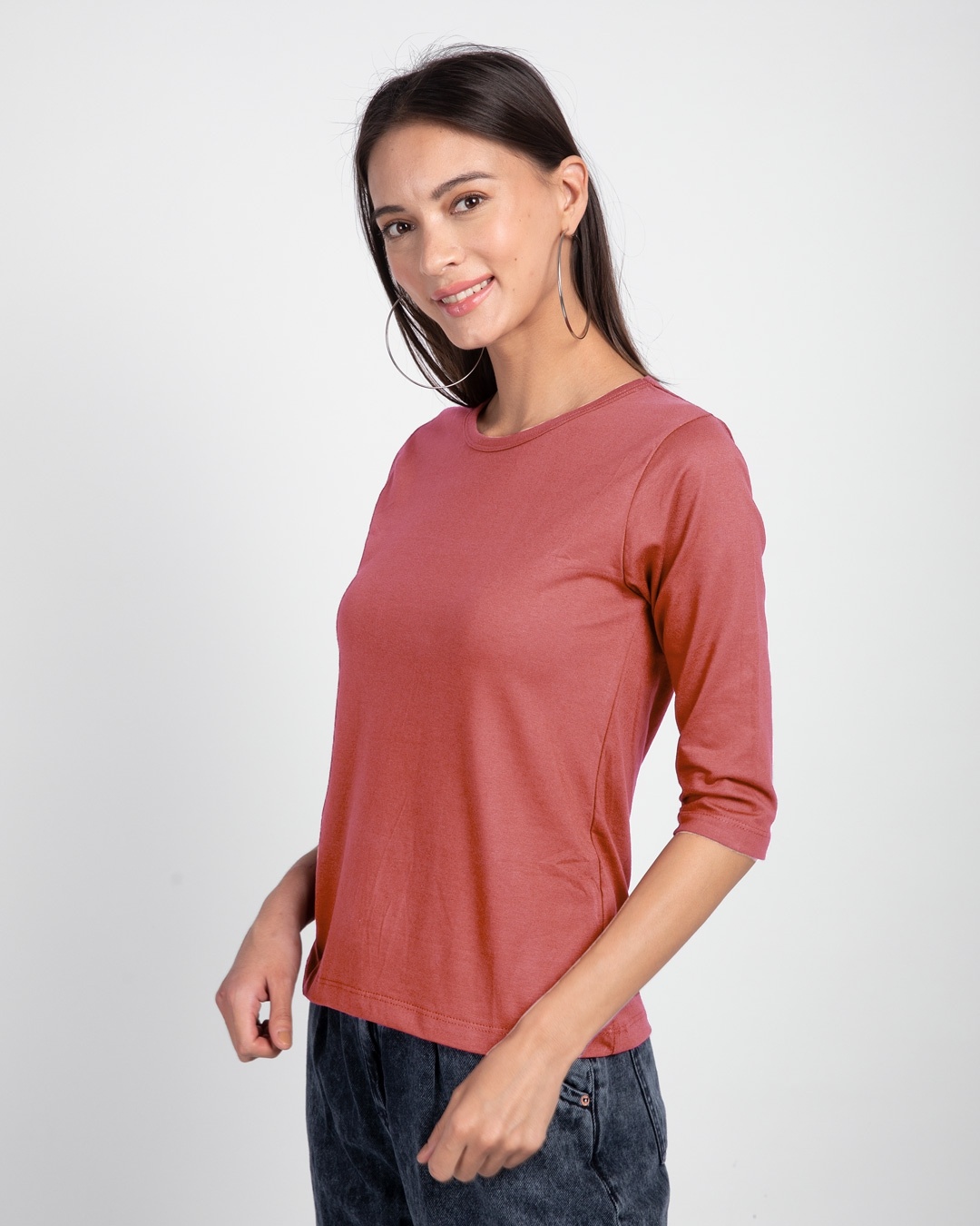 Shop Ginger Spice Round Neck 3/4th Sleeve T-Shirt-Back